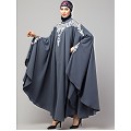 Designer embroidery Irani Kaftan - Grey